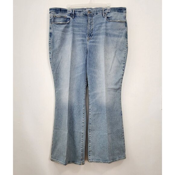 NWT Good American Flare Leg  Jeans sz 26 Light Wash Denim With Flat-Tummy Tech - Picture 5 of 14
